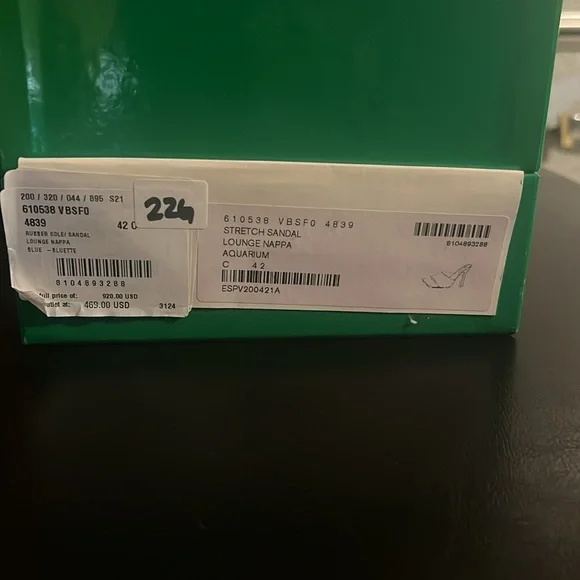 Bottega Veneta Stretch Mules. Size 42. Blue. Preowned. - Picture 2 of 7